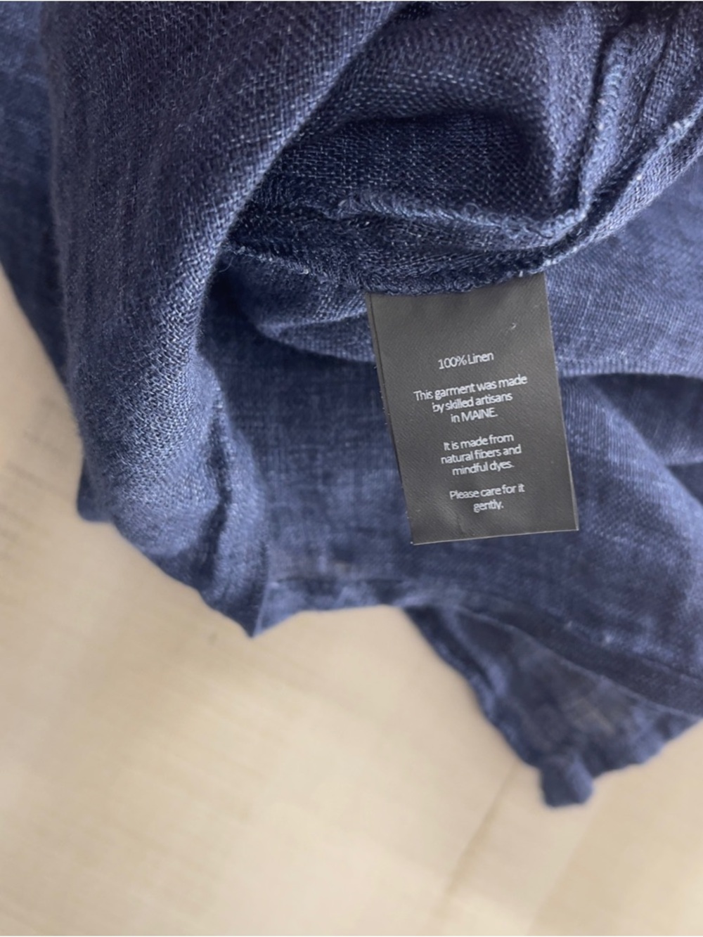 nwot NUTHATCH Maine lagenlook artist linen tunic blouse top navy blue P xs - Picture 5 of 6